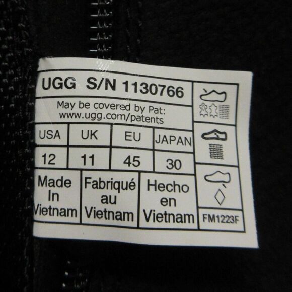 UGG Emmett Waterproof Leather Duck Boots Hi Sz 12 Black Lug Sole Winter Snow NWT - Picture 8 of 12